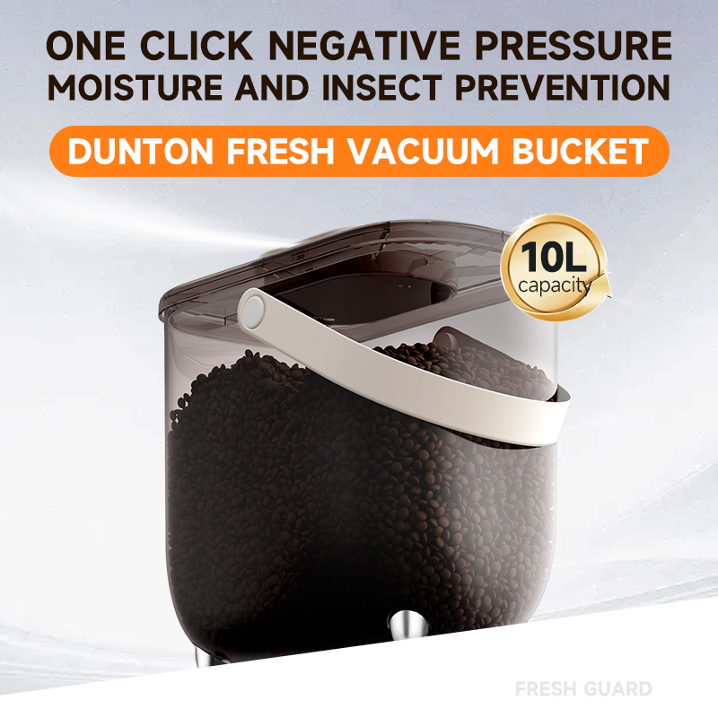 Smart Vacuum Pet Food Storage Bucket - 10L Airtight Moisture/Insect Proof for Cat/Dog Food