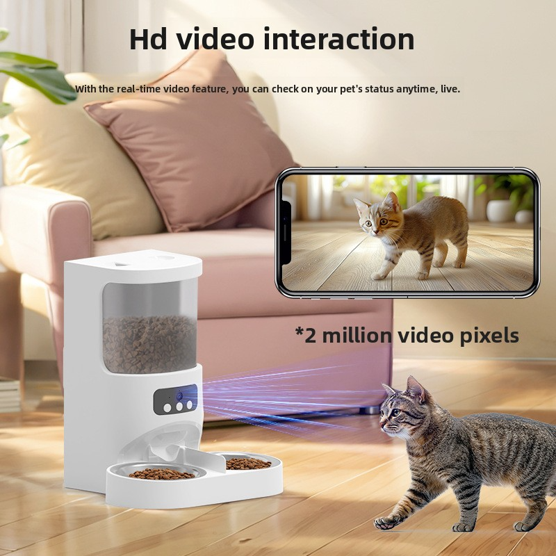 Smart Automatic Pet Feeder Timed Quantitative Food Dispenser for Cats Dogs Remote Control WiFi APP Feeding Machine Durable Pet Supply