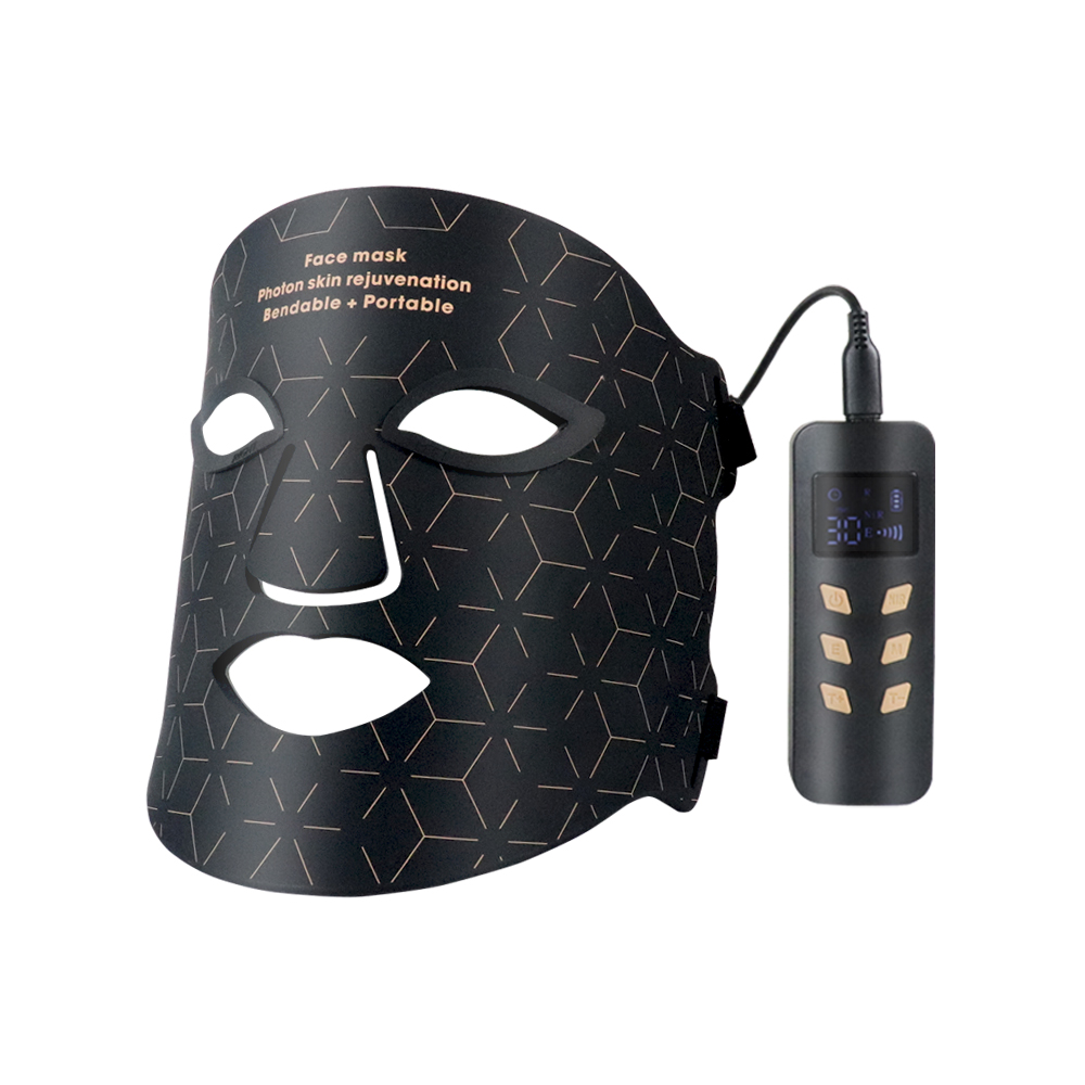 LED Black Beauty Mask - Photon Skin Rejuvenation for Acne, Wrinkles & Skin Repair