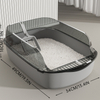 Semi-Enclosed Cat Litter Box - Large Size with Scoop, Odor Control for Cats