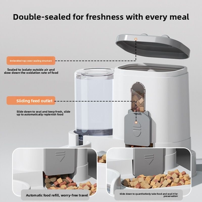 2-in-1 Automatic Pet Feeder & Water Dispenser - Self-Refilling for Cats Dogs