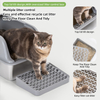 Oversized Stainless Steel Cat Litter Box - Easy Clean Non-Stick Bottom High Fence