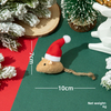 Christmas Catnip Mouse Toys - Santa Hat Plush Pet Toys with Cat Grass for Cats