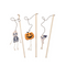 Halloween Cat Teaser Wands - Pumpkin/Skeleton/Ghost Plush Toys with Bell