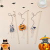 Halloween Cat Teaser Wands - Pumpkin/Skeleton/Ghost Plush Toys with Bell