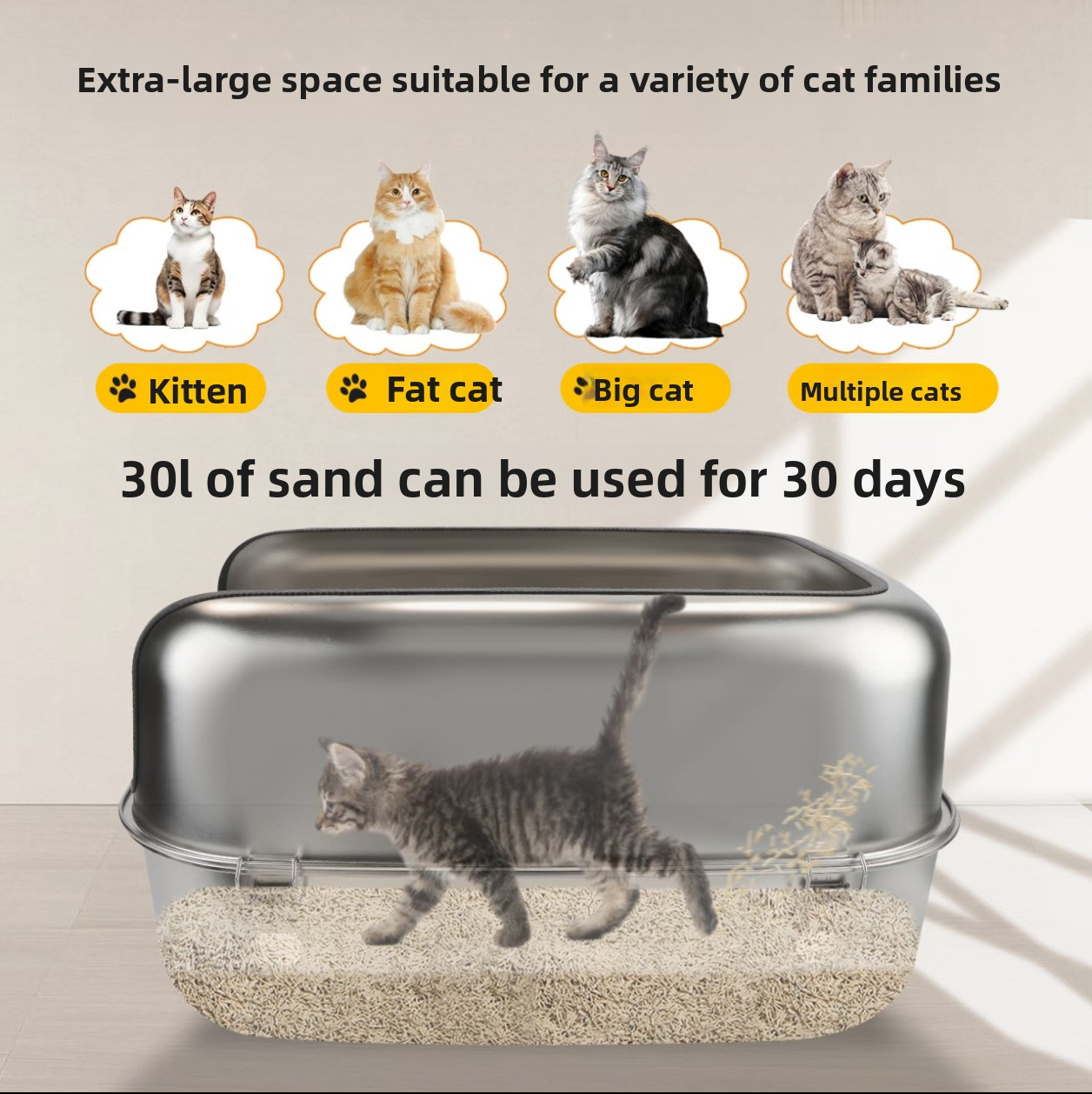 Open Cat Litter Box Description 6