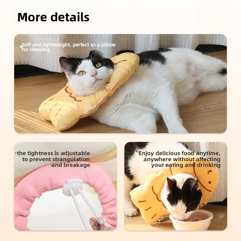 Elizabethan Collar For Cats Anti Licking Hanging Neck Post Surgery Adjustable Soft Pet Collar Neck Protector