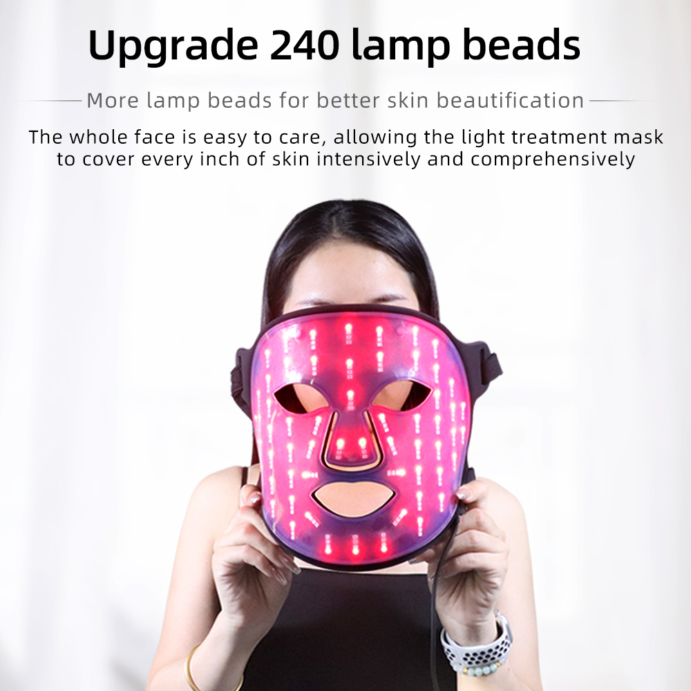 LED Black Beauty Mask - Photon Skin Rejuvenation for Acne, Wrinkles & Skin Repair