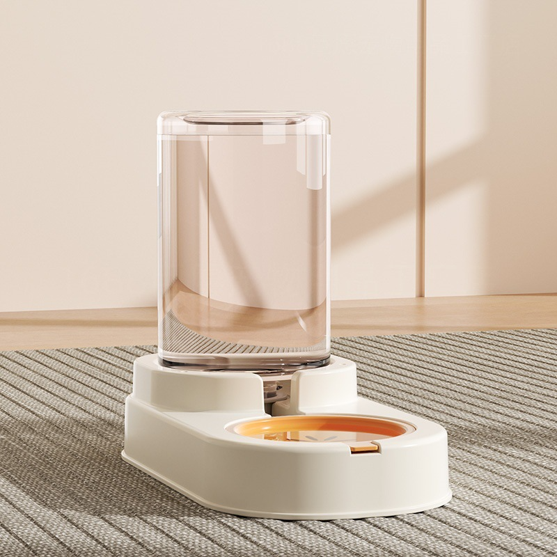 Cat Face Design Pet Feeder - Separate Food & Water Bowls for Cats & Dogs 