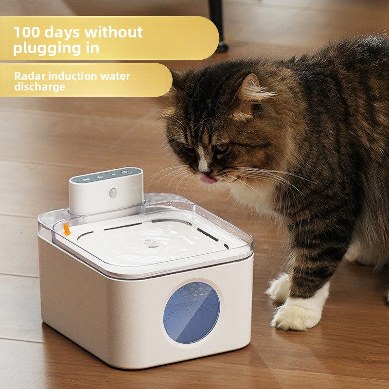 3L Wireless Charging Pet Water Fountain Sensor Activated Water Dispenser For Dogs