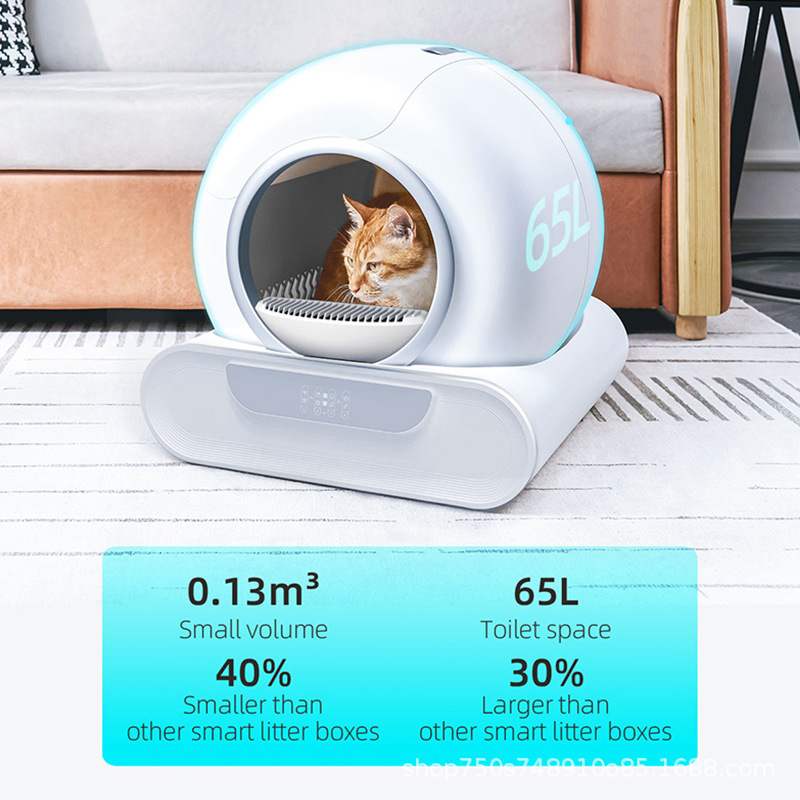 New Curved Smart Cat Toilet Extra Large Fully Automatic Self-Cleaning Cat Litter Box Pet-Specific Bulk