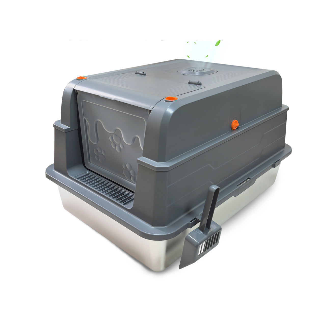 Fully Enclosed Extra Large Stainless Steel Cat Litter Box Tall Design Easy to Clean Odor-Proof Anti-Splash Cat Toilet Bulk