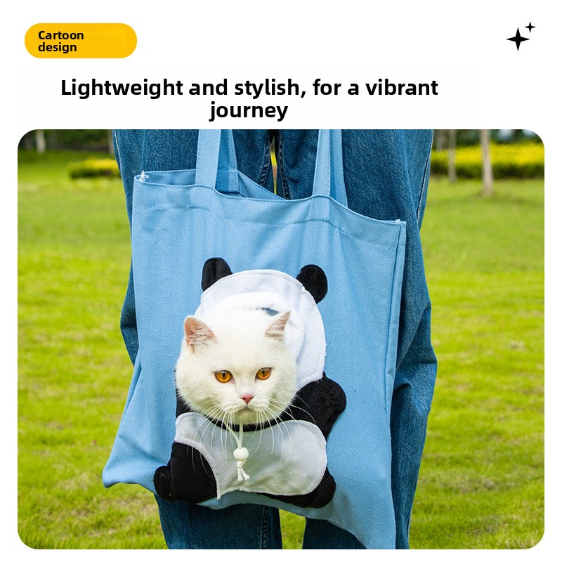 Rabbit Fox Panda Pattern Cat Bag Pet Outdoor Bag Crossbody Handheld Cat Carrier Bag Head Out Design Single Shoulder Pet Bag