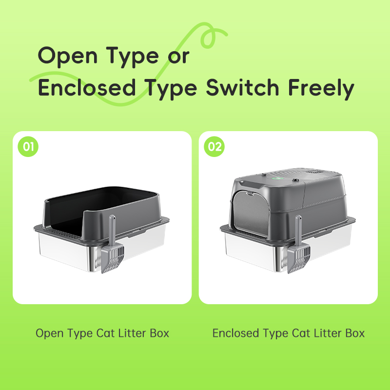 Automatic Smart Cat Litter Box Fully Enclosed Extra Large Anti-Splashing Electric Cat Toilet Auto Cleaning