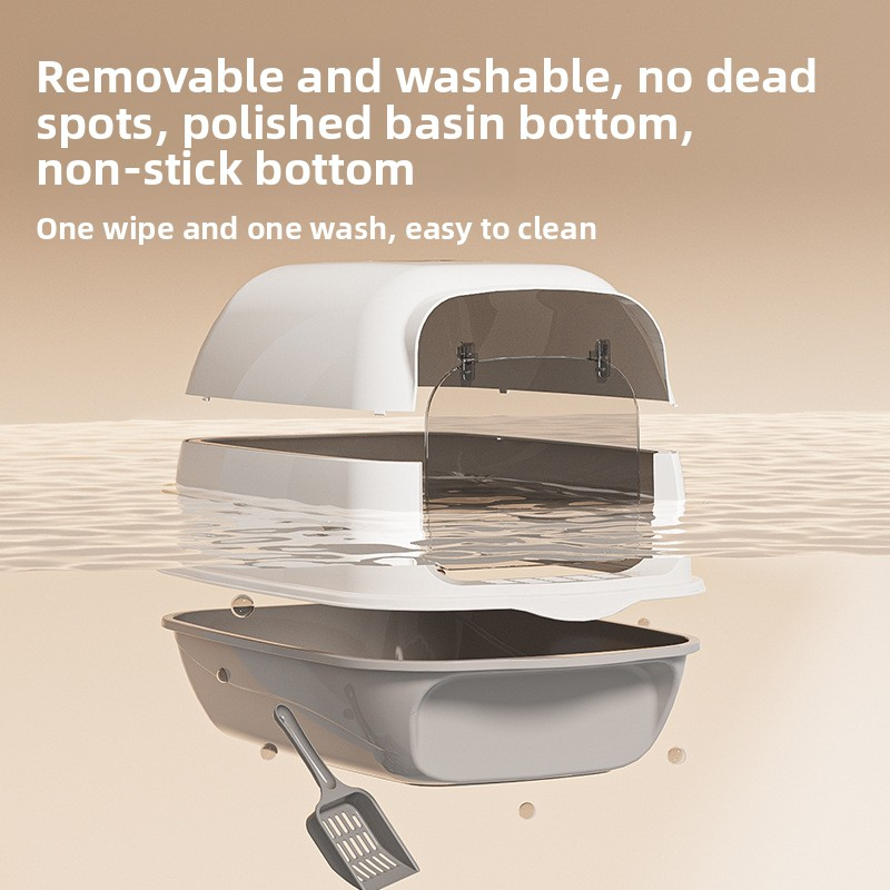 Extra-Large Fully Enclosed Cat Litter Box - Odor Control with Scoop