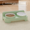 Minimalist Pet Double Bowl - Food & Water Feeder for Cats & Dogs