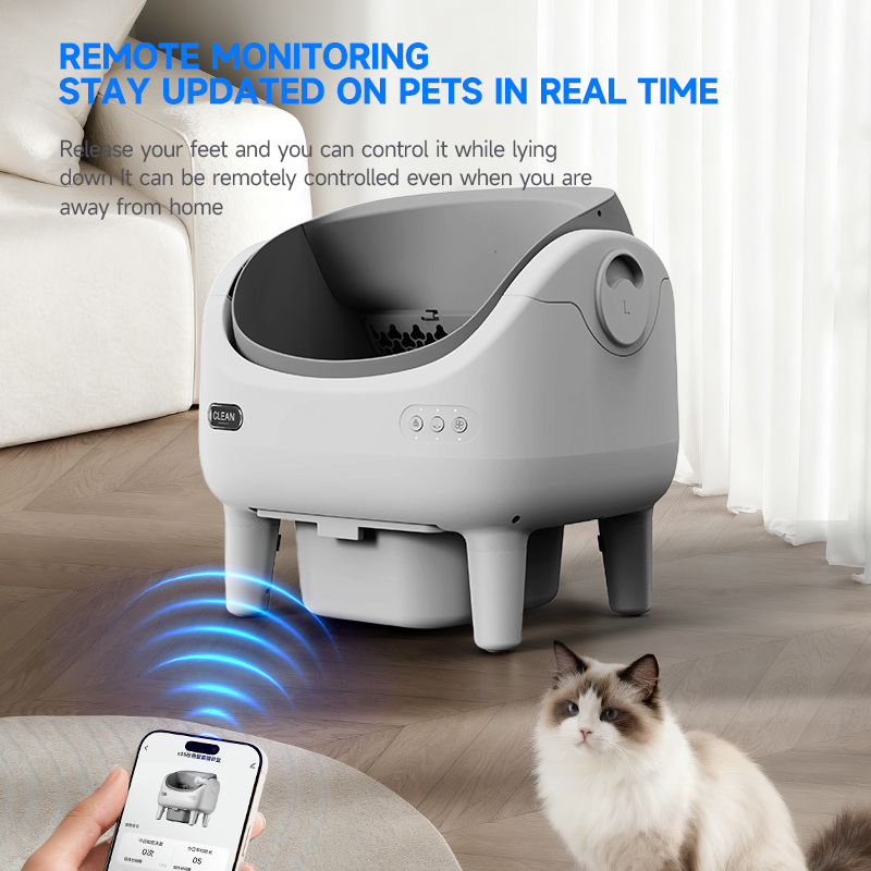 Open-Type Smart Automatic Cat Litter Box - Odor Removal Self-Cleaning for Maine Coon