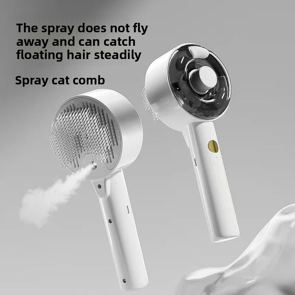UV Sterilizing & Anti-Mite Pet Spray Massage Comb One-Click Hair Removal Cat Dog Brush Grooming Tool For Pet Hair Cleaning Hot Sale