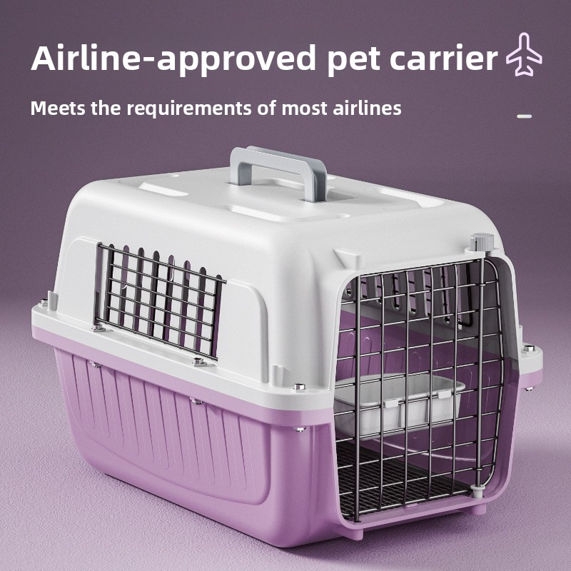Portable Pet Air Carrier Outdoor Travel Cat Cage Space Box Customizable Multiple Colors Optional Home Use