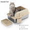 Large Semi-Enclosed Stainless Steel Cat Litter Box with High Splash Guard - Hanseek Tech Odor-Proof Pet Toilet
