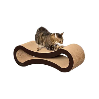 86cm Extra-Long 8-Shaped Cat Scratcher - Corrugated Cardboard Pet Scratching Pad