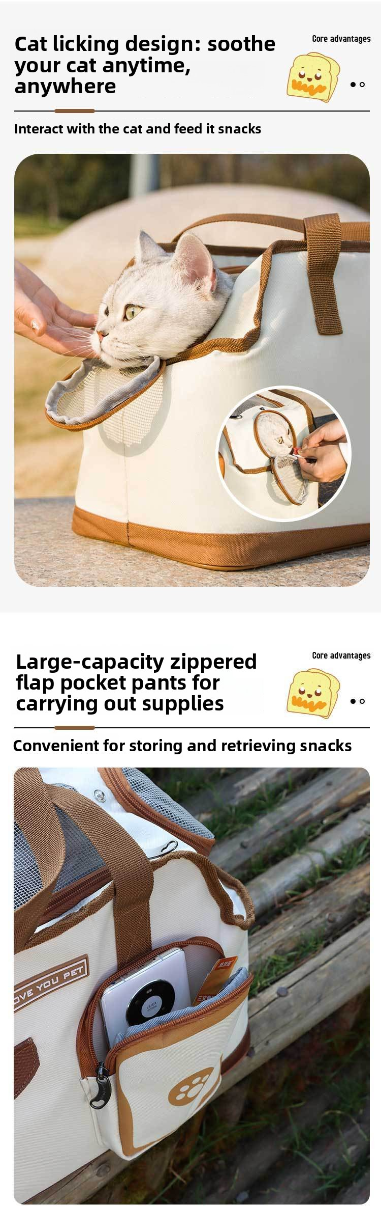 Toast Shape Cat Carrier d3