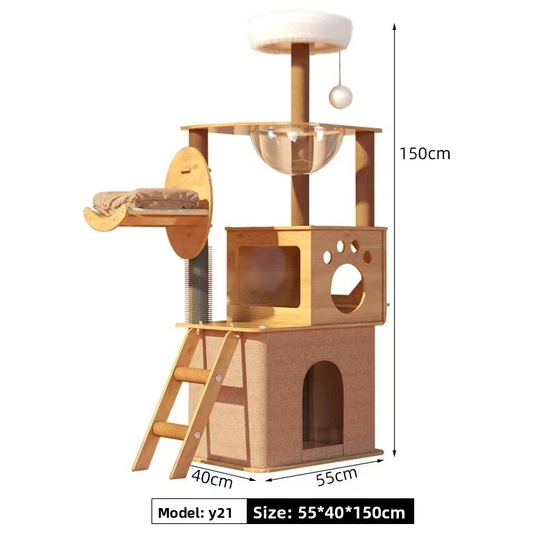 Multilayer Cat Tree - Integrated Scratcher, Nest & Space Capsule