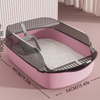 Semi-Enclosed Cat Litter Box - Large Size with Scoop, Odor Control for Cats