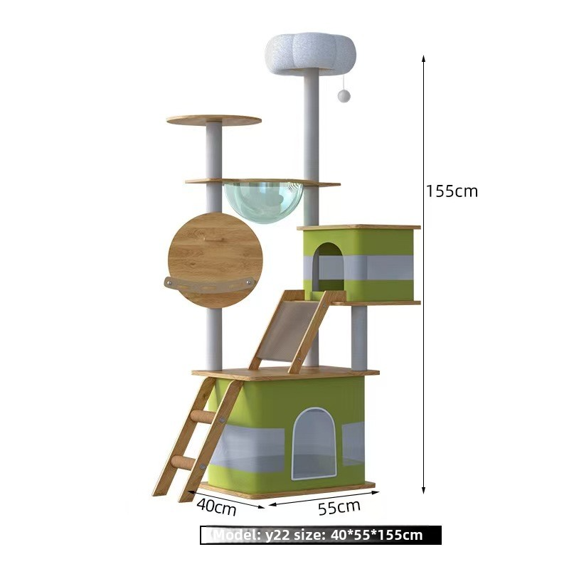 Multilayer Cat Tree - Integrated Scratcher, Nest & Space Capsule
