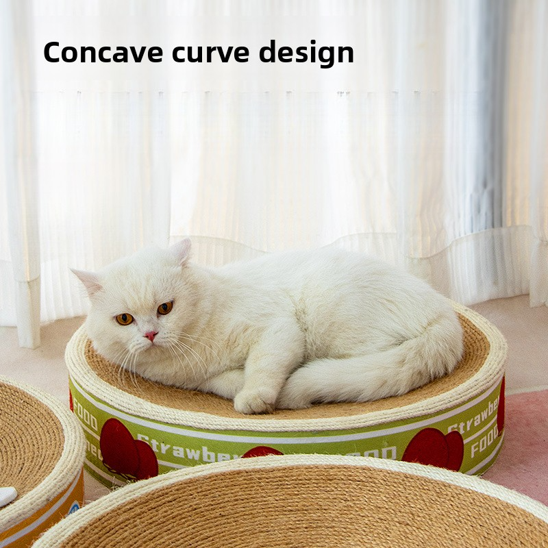 Canned Sisal Cat Bed Integrated with Cat Scratcher Large-Size Cat Toy for Claw Grinding No-Shedding Cat Claw Bed