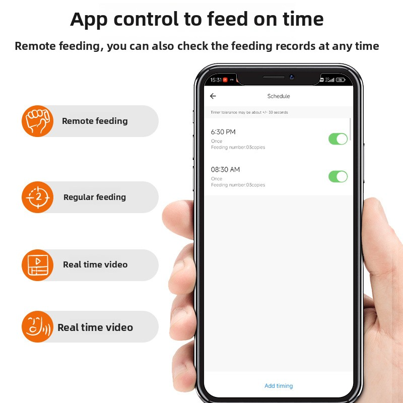 Smart Automatic Pet Feeder Timed Quantitative Food Dispenser for Cats Dogs Remote Control WiFi APP Feeding Machine Durable Pet Supply