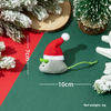 Christmas Catnip Mouse Toys - Santa Hat Plush Pet Toys with Cat Grass for Cats