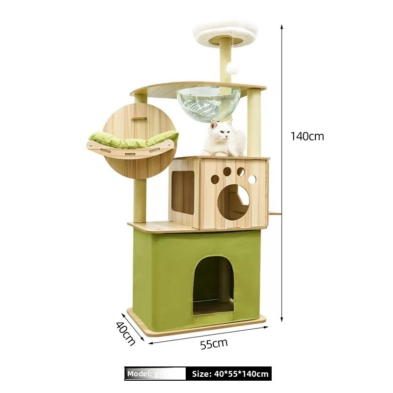 Multilayer Cat Tree - Integrated Scratcher, Nest & Space Capsule