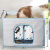 Semi-Enclosed Cat House Villa 2-in-1 Cat Bed & Scratcher Durable Lint-Free Cat Cave Pet Bed