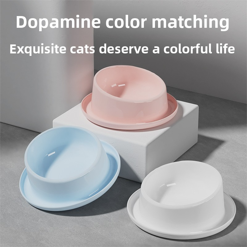 Ceramic Cat Bowl Ant Proof Cat Food Bowl Tilted Neck Protection Anti Tip Pet Bowl For Cats And Dogs