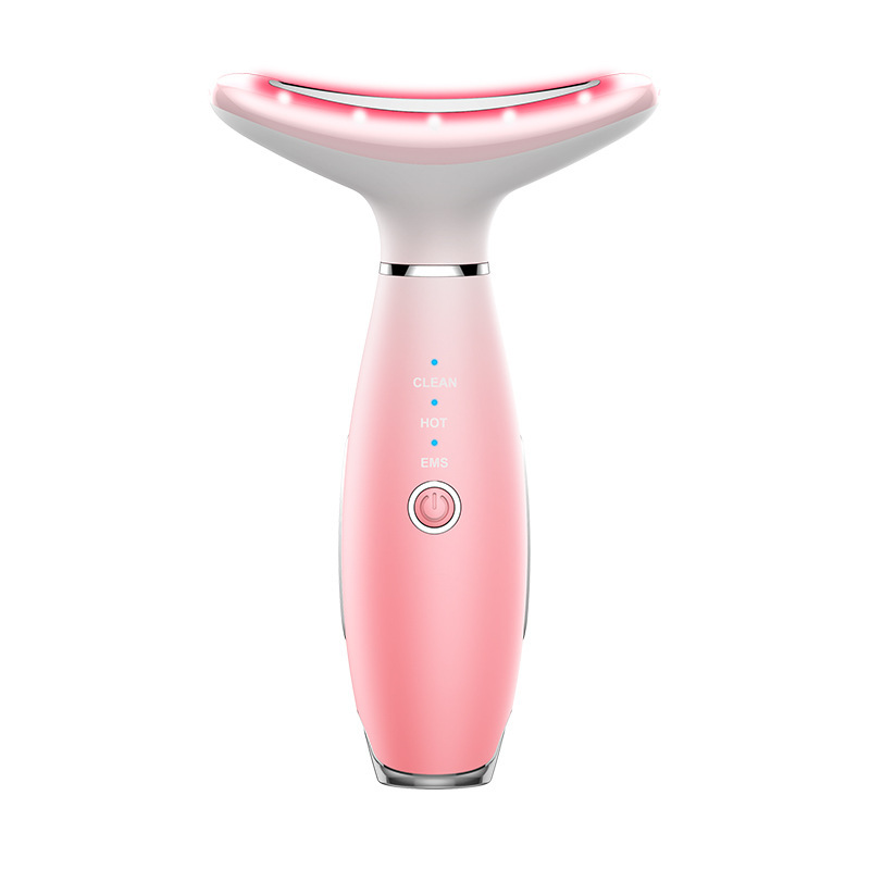 Neck & Face Beauty Device - LED Light, EMS & Hot Therapy for Wrinkle Reduction