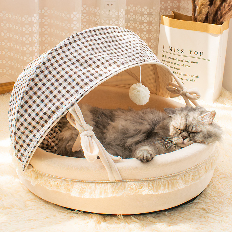 Four Seasons Universal Cradle Cat Bed High Appearance Level Warm Semi Enclosed Detachable Pet Sofa Bed