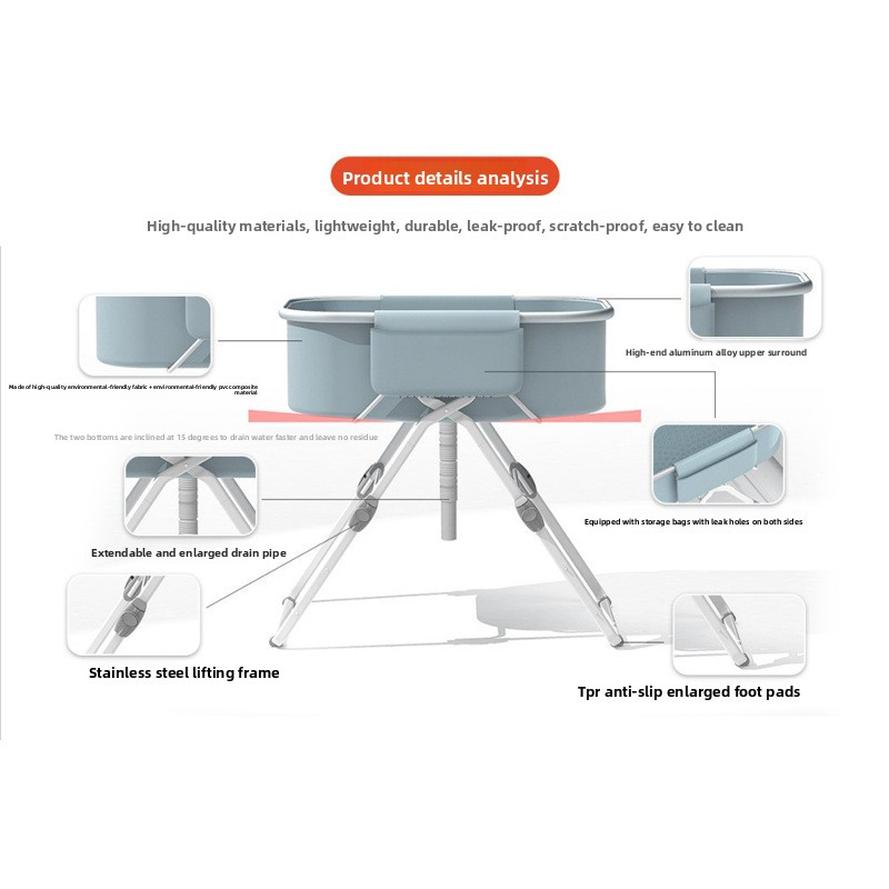 Adjustable Pet Bath Tub Dog Cat Bath Stand Universal for Indoor & Outdoor Use Dog Grooming Cleaning Basin