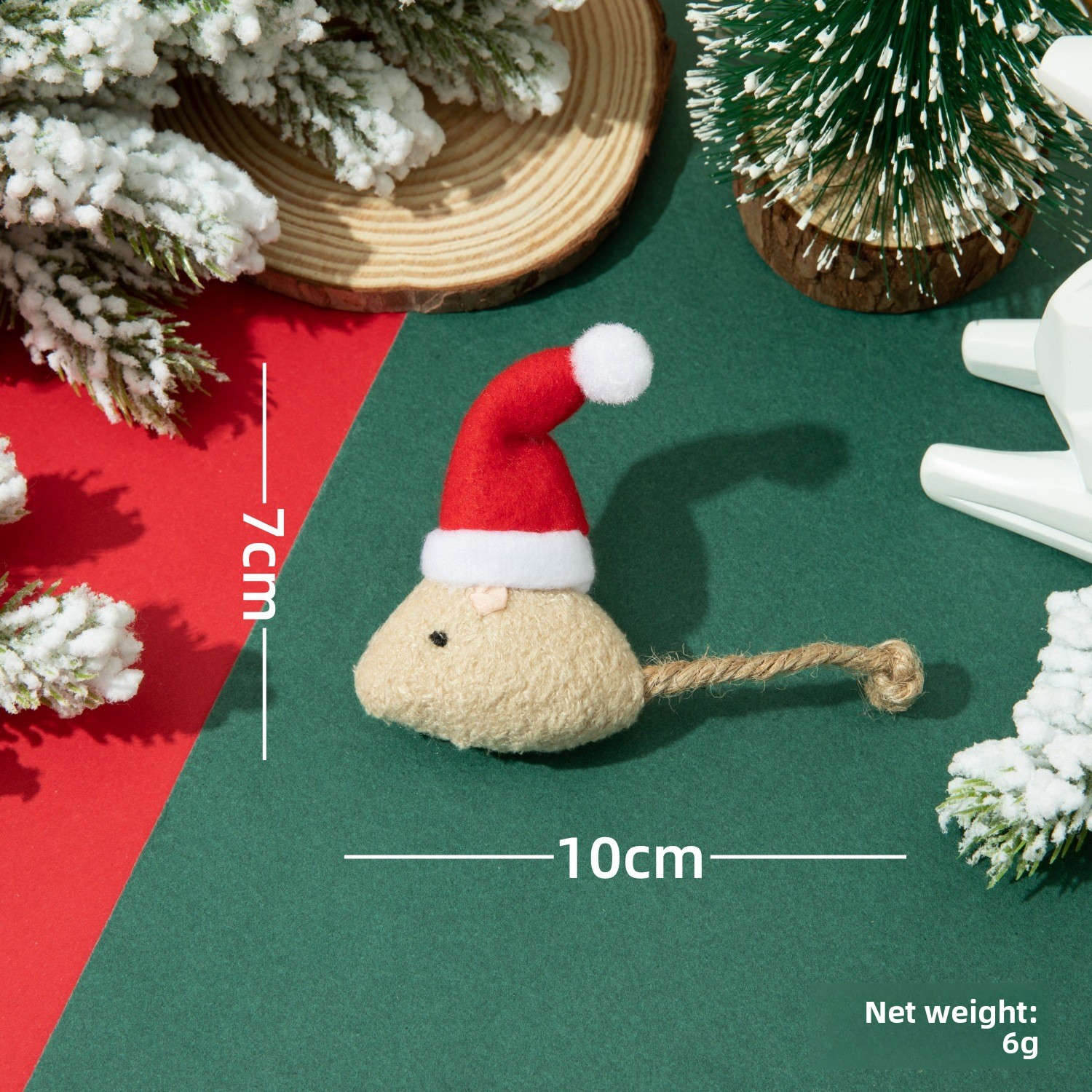 Christmas Catnip Mouse Toys - Santa Hat Plush Pet Toys with Cat Grass for Cats