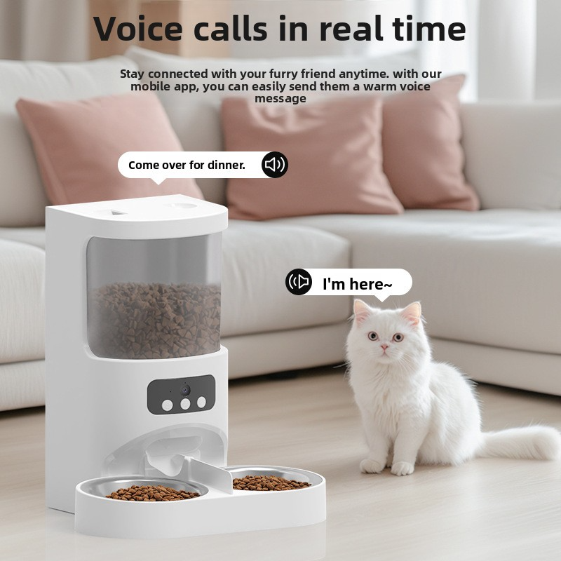 Smart Automatic Pet Feeder Timed Quantitative Food Dispenser for Cats Dogs Remote Control WiFi APP Feeding Machine Durable Pet Supply